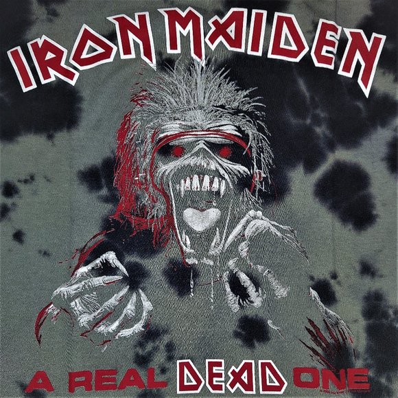 Iron Maiden A Real Dead One Tie Dye metal rock Official T-Shirt L bigger NWT - Picture 2 of 4
